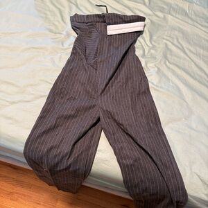 Maniere De Voir Pinstripe Black Flare Pants